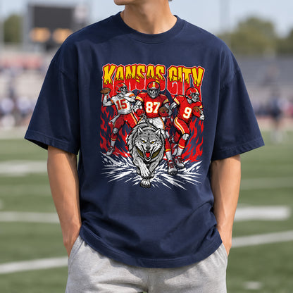 Kansas Football Graphic T Shirt - Vintage American Football Fan Shirt