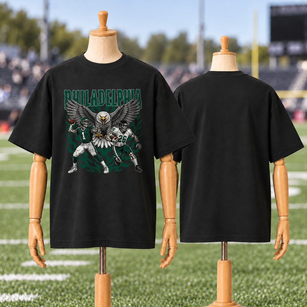 Philadelphia  Football Graphic T Shirt - Vintage American Football Fan Shirt