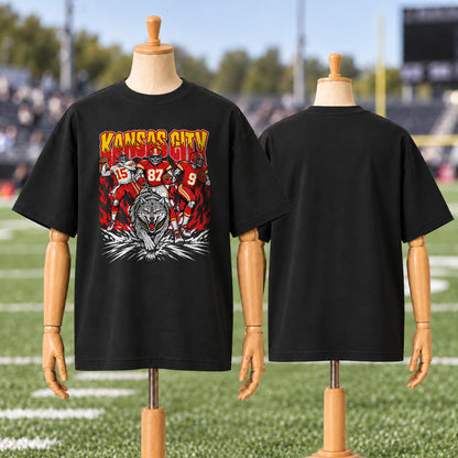 Kansas Football Graphic T Shirt - Vintage American Football Fan Shirt