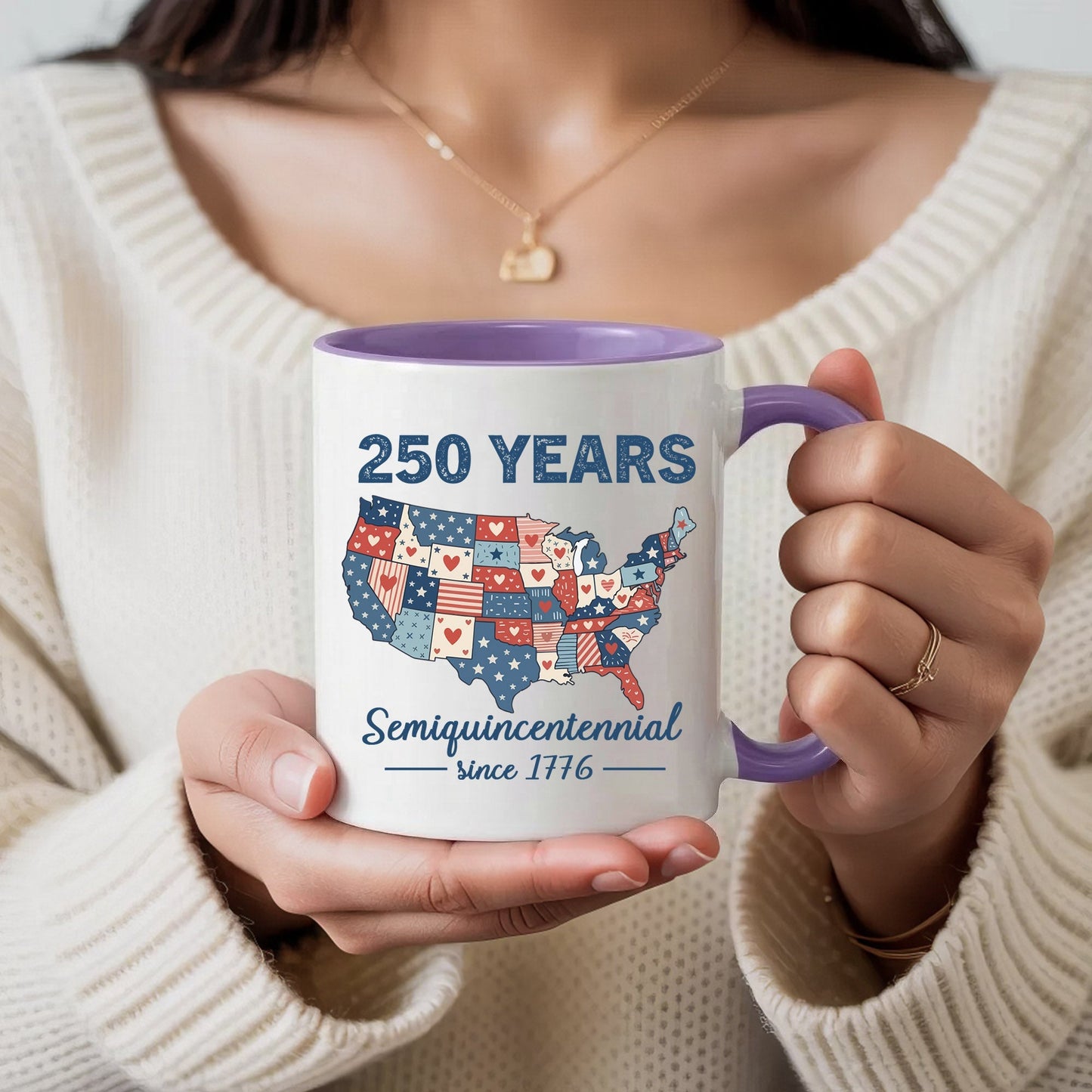 250 Years Semiquincentennial USA Map Patriotic Coffee Mug