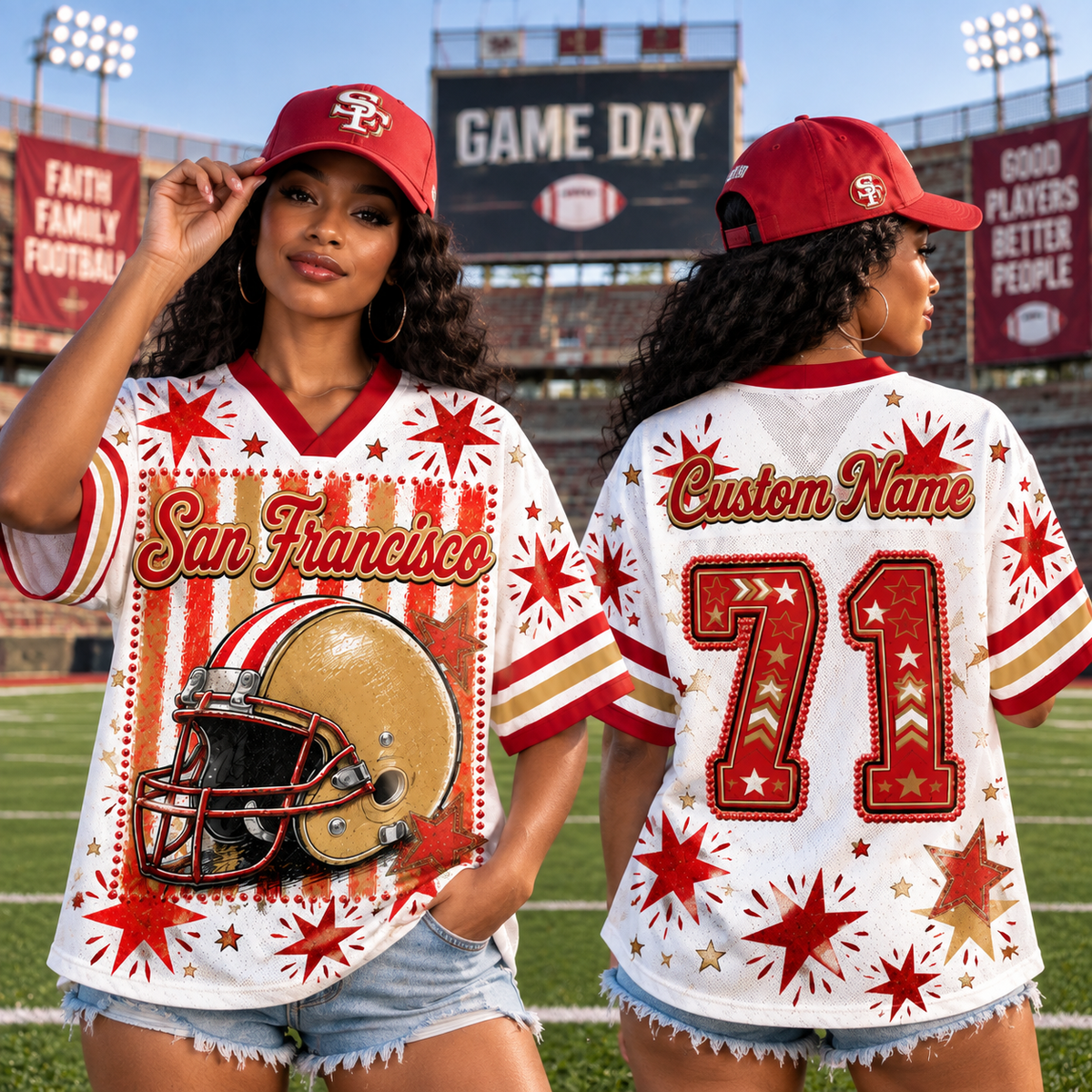 Custom American Football Mesh Jersey