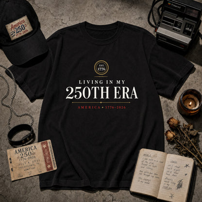 Living in my 250th ERA Stamp est 1776, America Semiquincentennial Shirt