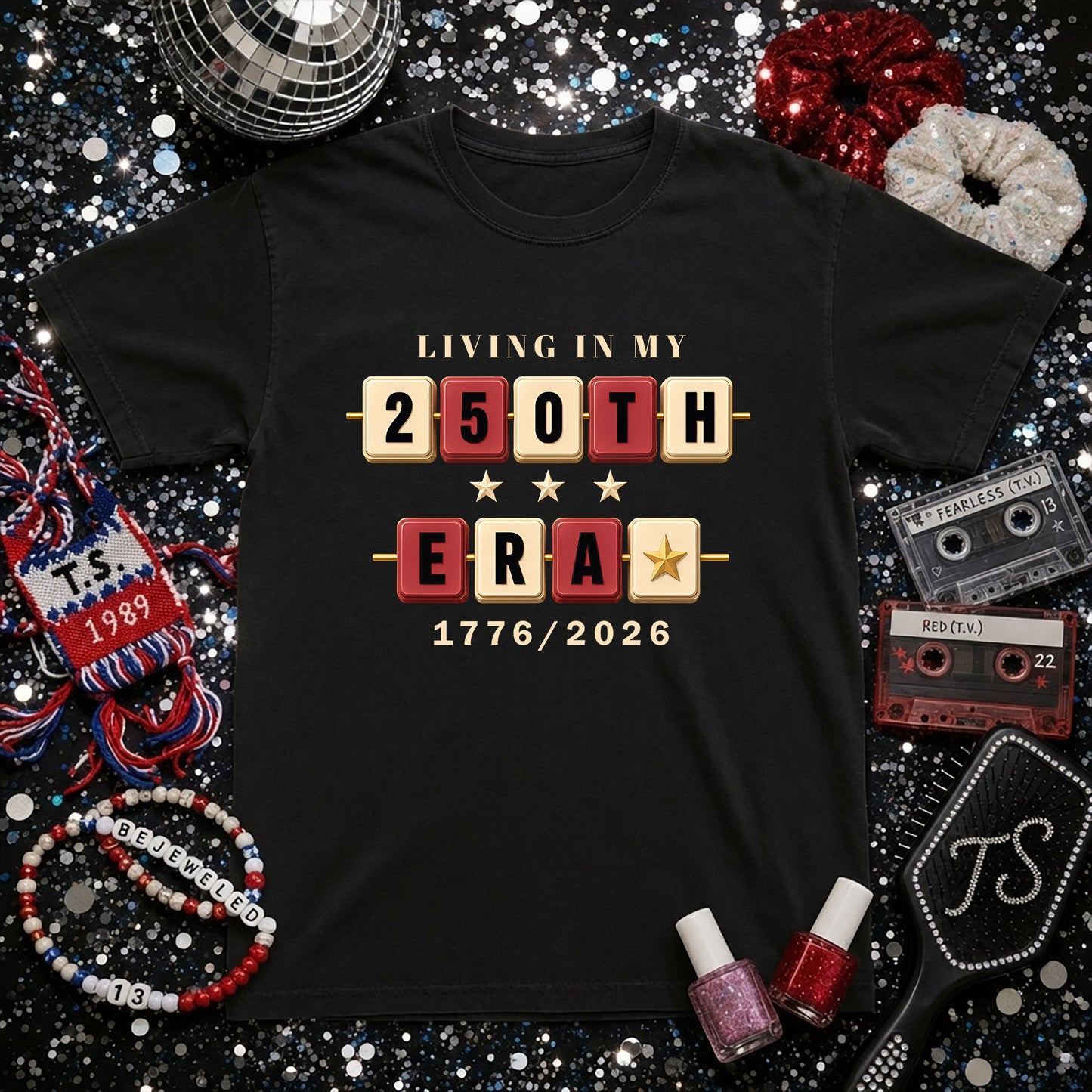 Living in my 250th ERA beaded, America Semiquincentennial Shirt