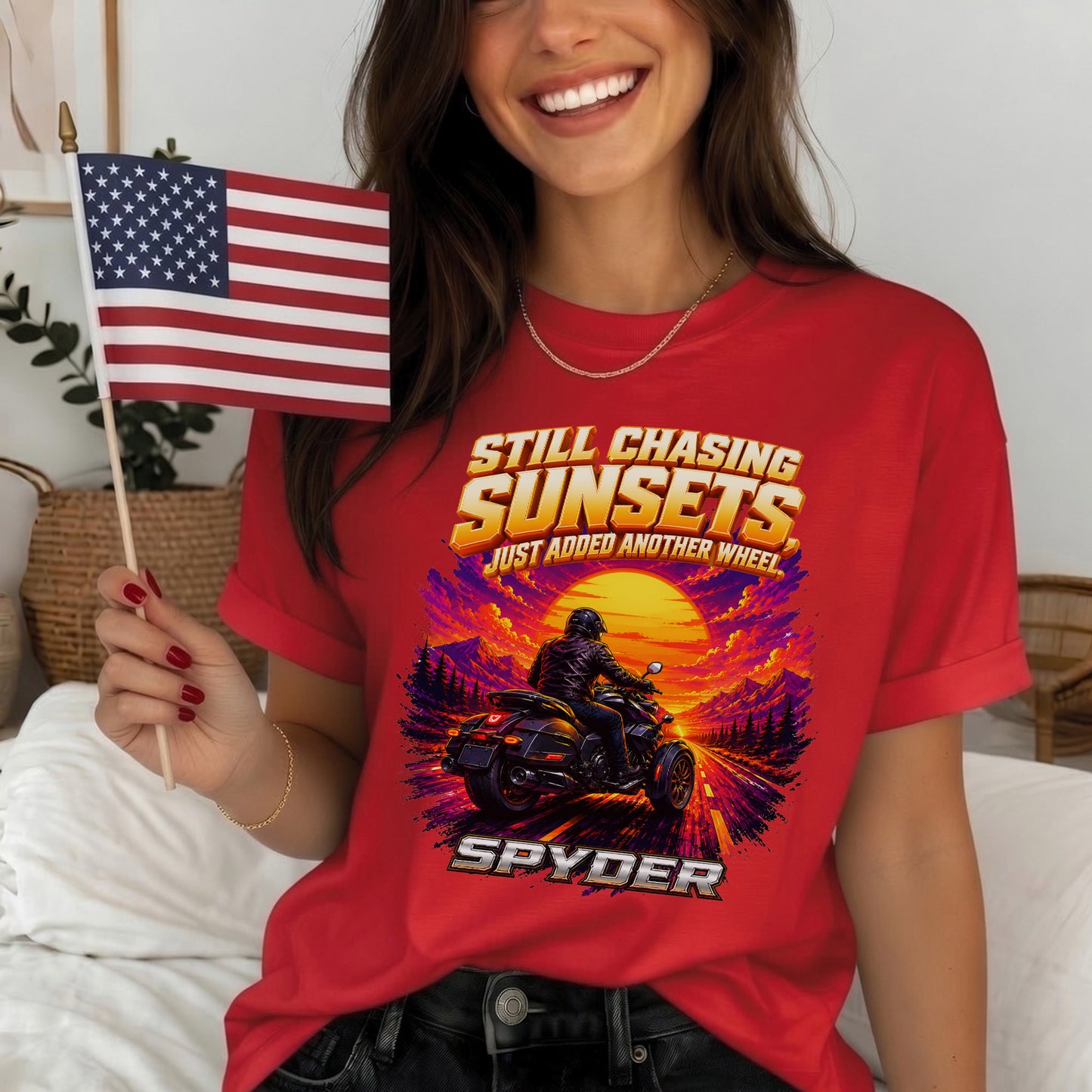 Still Chasing Sunsets Just Added Another Wheel Spyders T-shirt