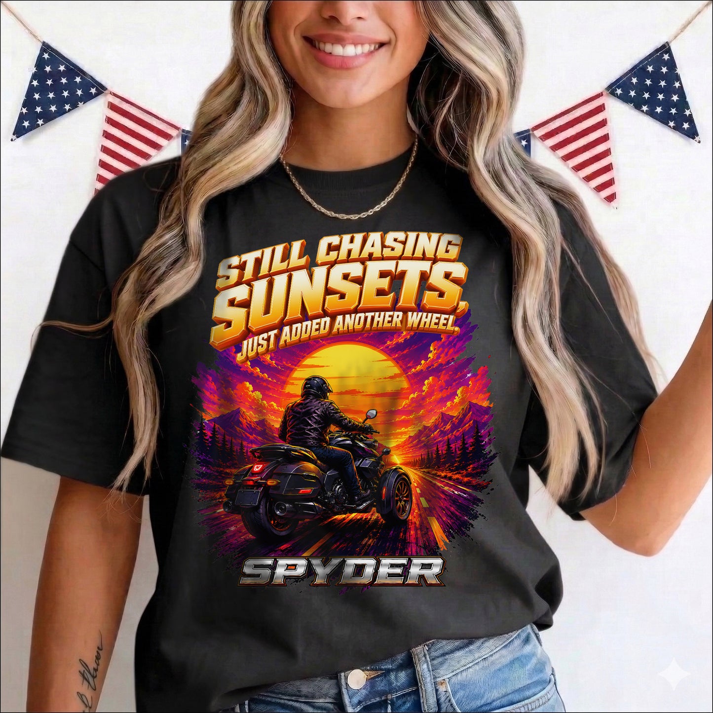 Still Chasing Sunsets Just Added Another Wheel Spyders T-shirt