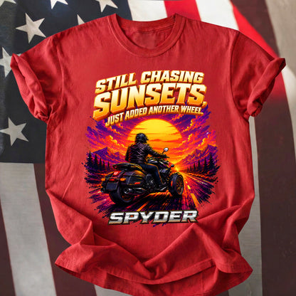 Still Chasing Sunsets Just Added Another Wheel Spyders T-shirt