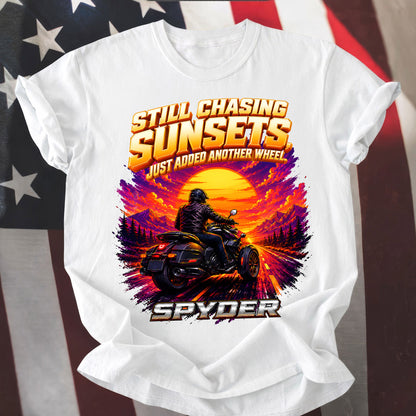 Still Chasing Sunsets Just Added Another Wheel Spyders T-shirt