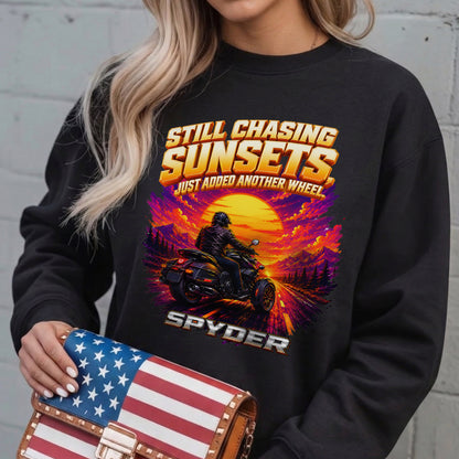 Still Chasing Sunsets Just Added Another Wheel Spyders T-shirt
