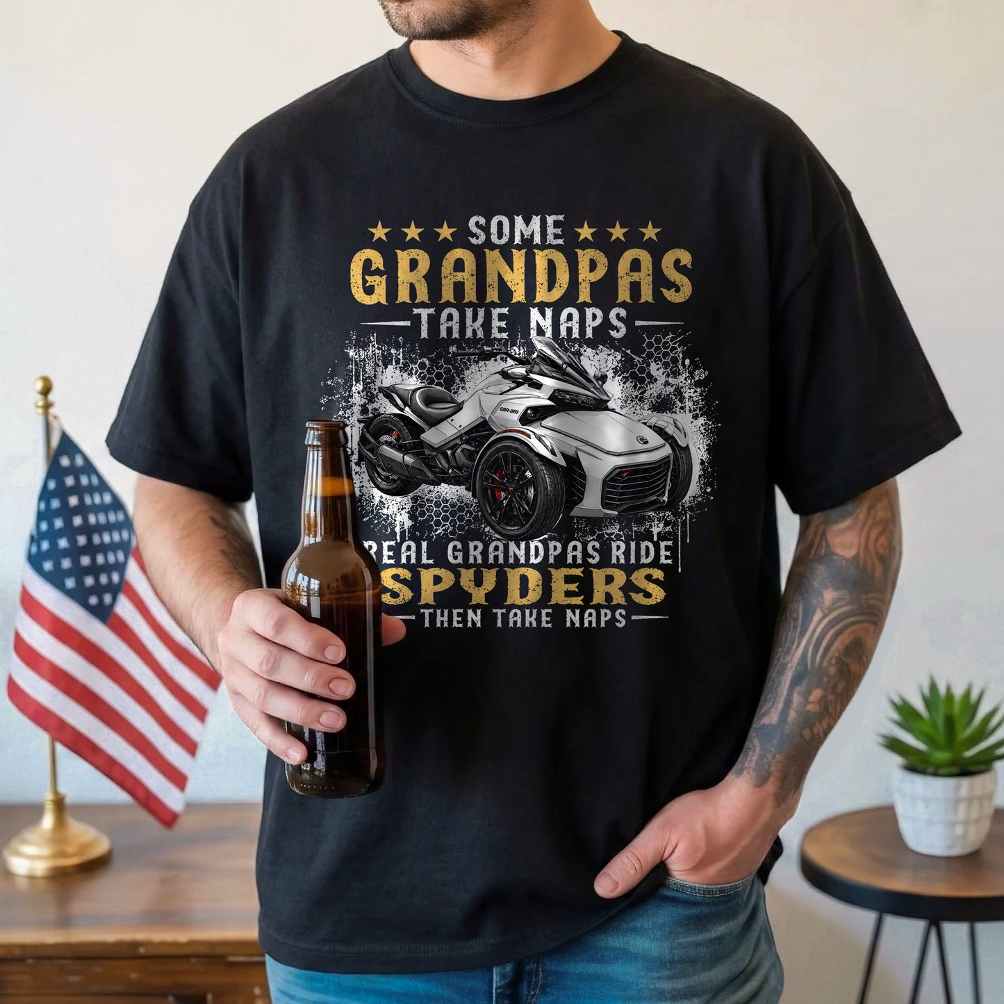Real Grandpas Ride Spyders T-shirt