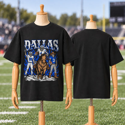 Dallas  Football Graphic T Shirt - Vintage American Football Fan Shirt