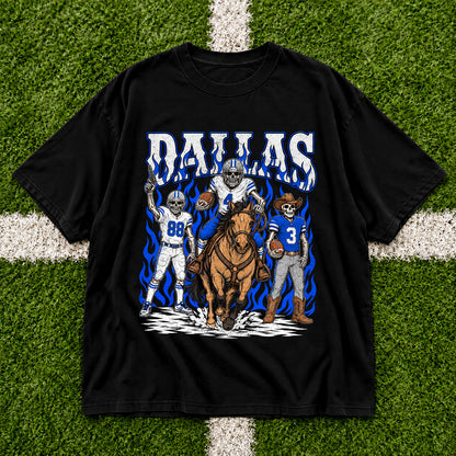 Dallas  Football Graphic T Shirt - Vintage American Football Fan Shirt