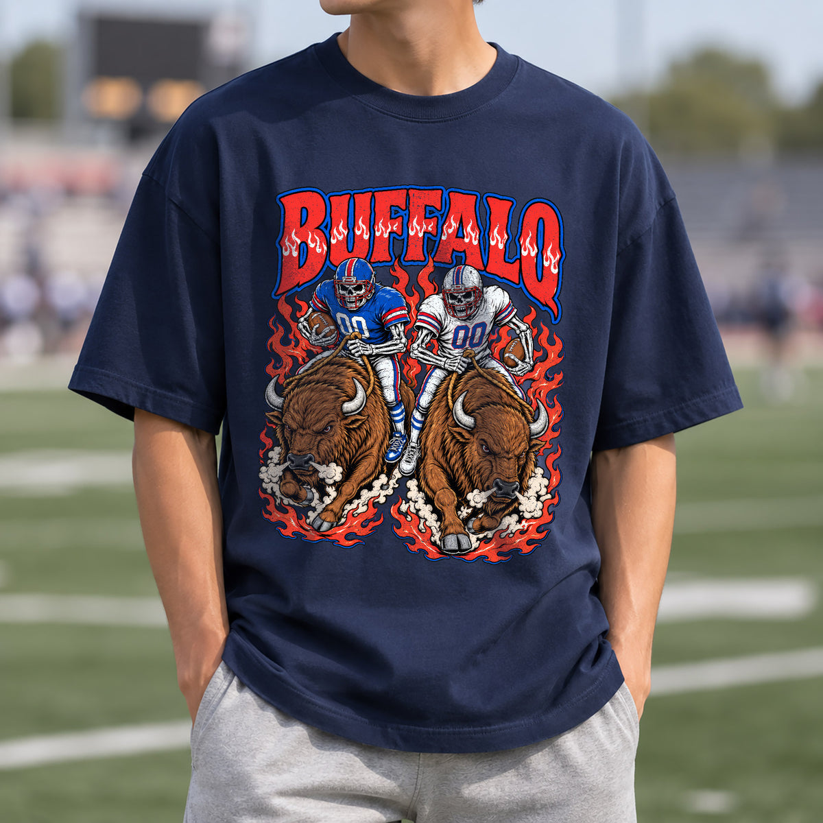 Buffalo  Football Graphic T Shirt - Vintage American Football Fan Shirt