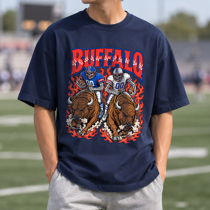 Buffalo  Football Graphic T Shirt - Vintage American Football Fan Shirt