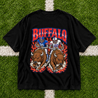 Buffalo  Football Graphic T Shirt - Vintage American Football Fan Shirt