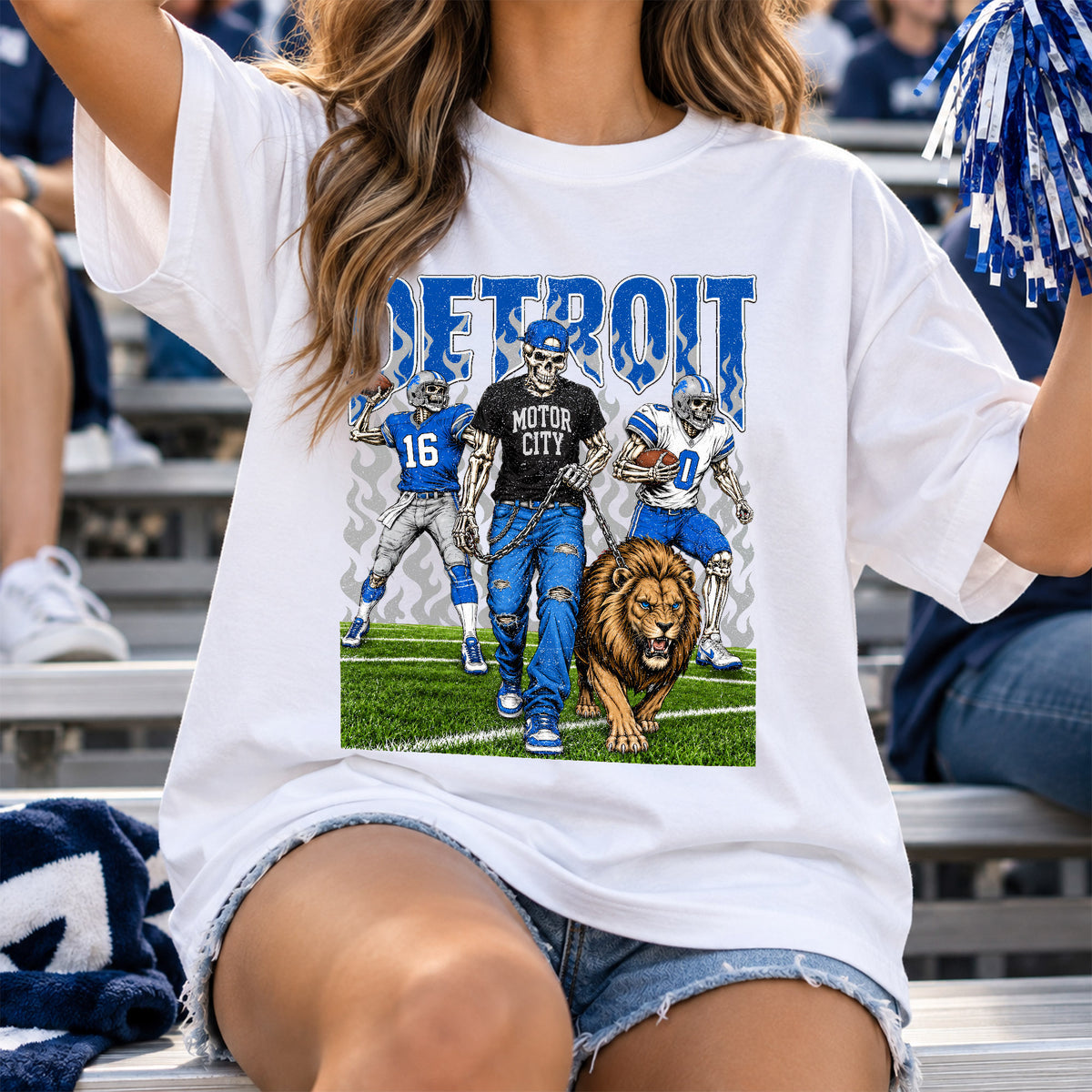 Detroit  Football Graphic T Shirt - Vintage American Football Fan Shirt