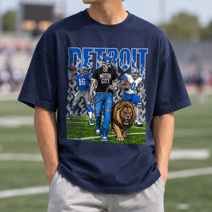 Detroit  Football Graphic T Shirt - Vintage American Football Fan Shirt