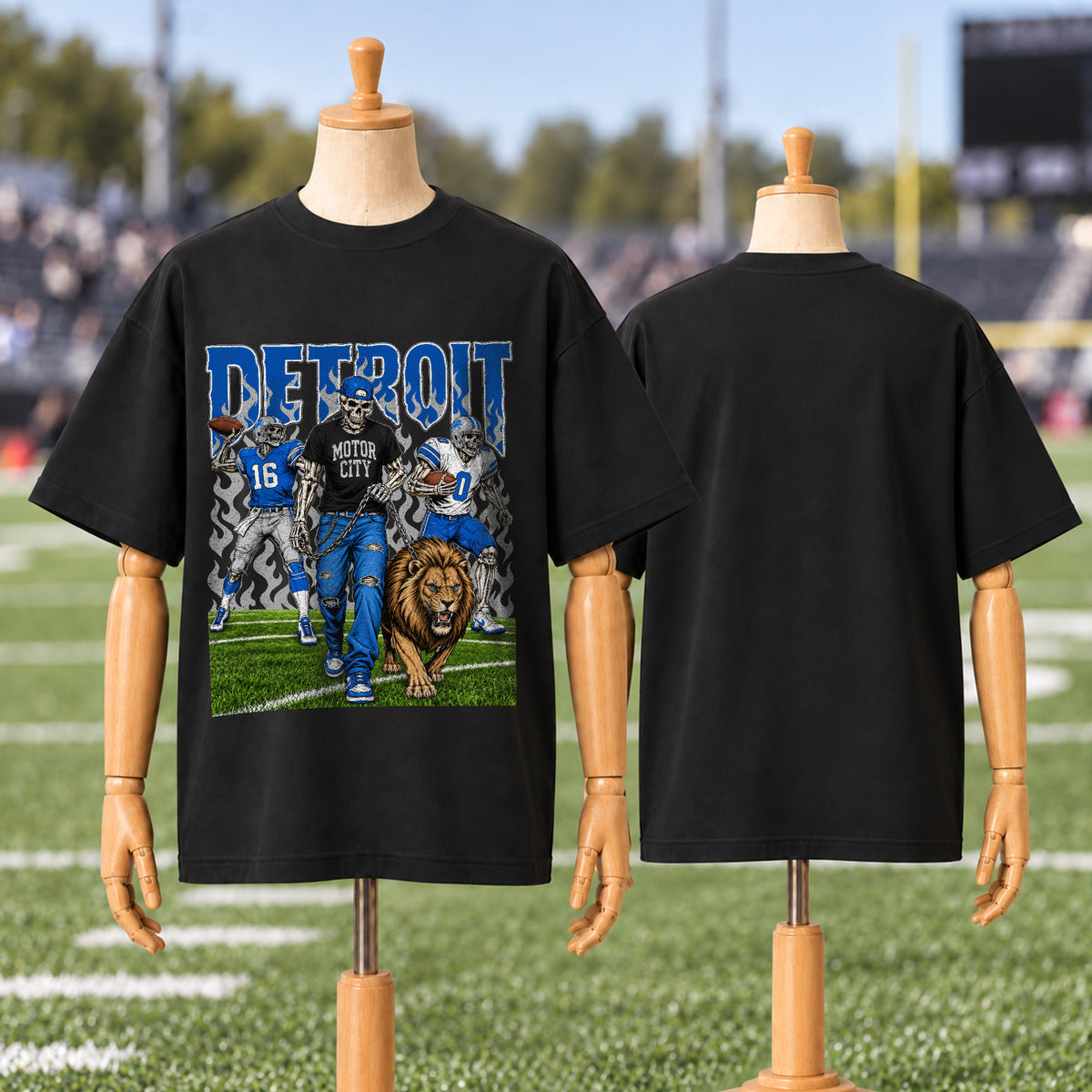 Detroit  Football Graphic T Shirt - Vintage American Football Fan Shirt