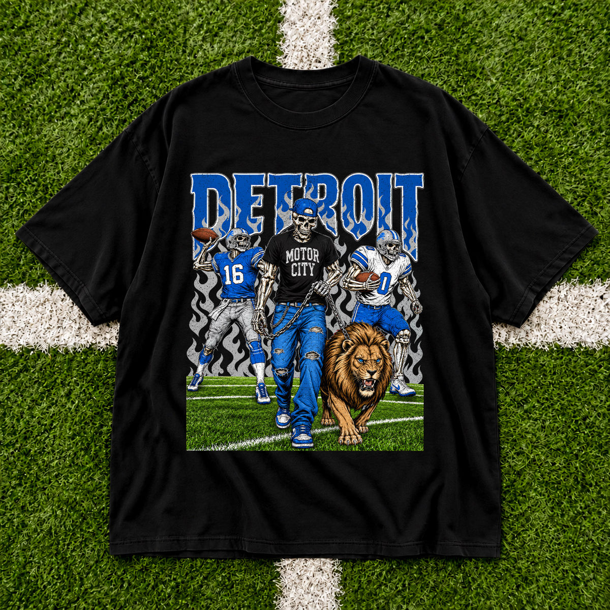 Detroit  Football Graphic T Shirt - Vintage American Football Fan Shirt