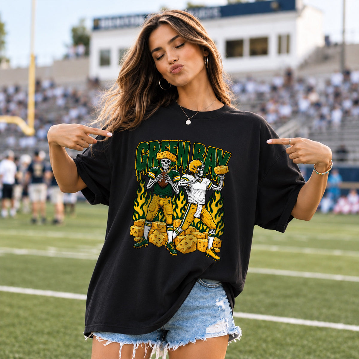 Green Bay Football Graphic T Shirt - Vintage American Football Fan Shirt