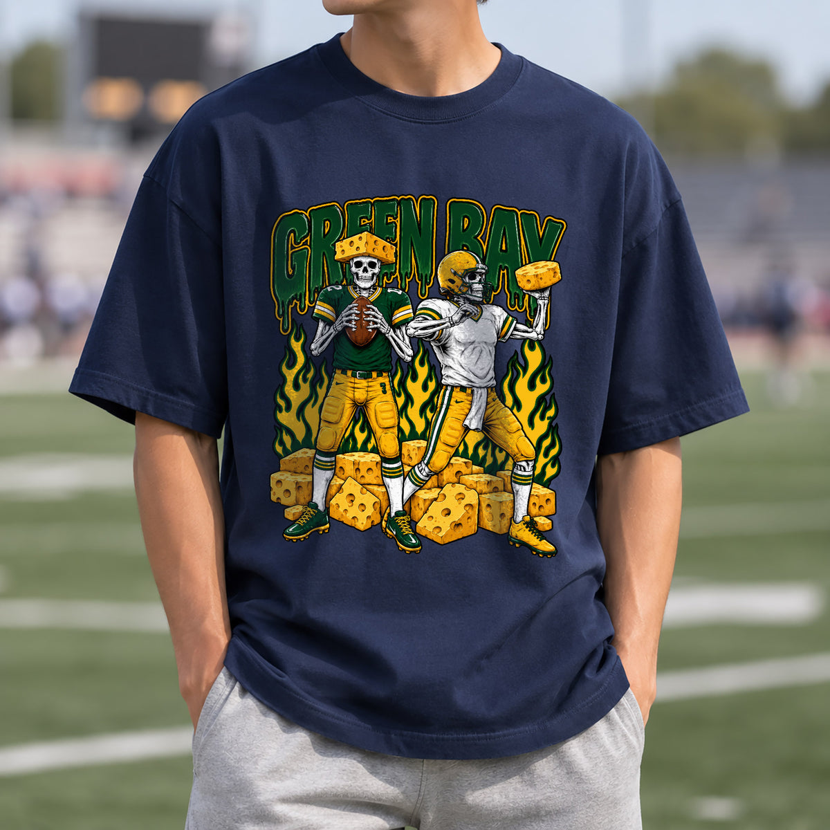 Green Bay Football Graphic T Shirt - Vintage American Football Fan Shirt