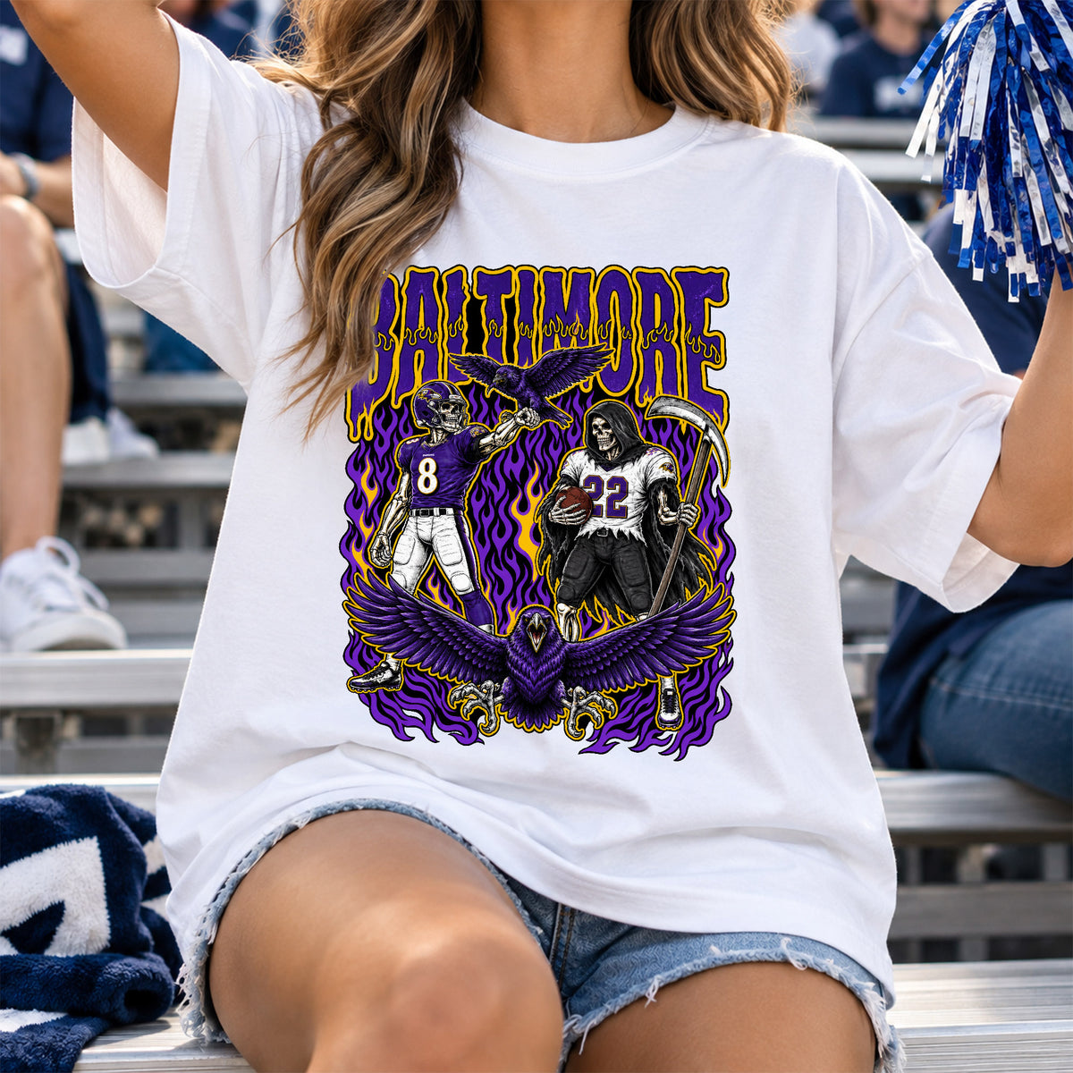 Baltimore Football Graphic T Shirt - Vintage American Football Fan Shirt