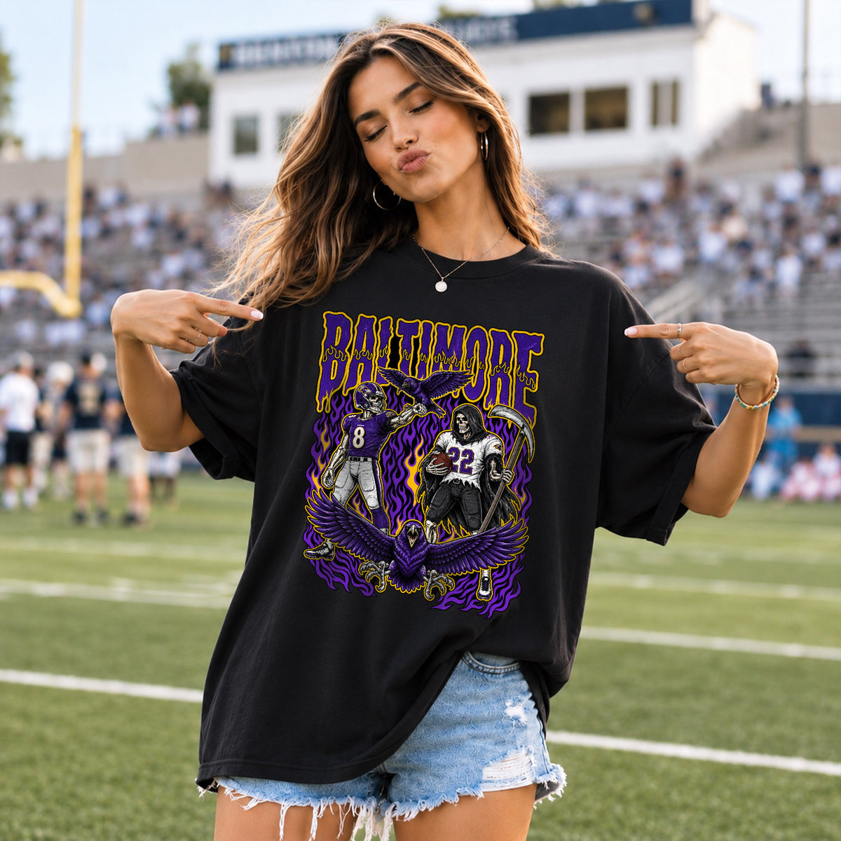 Baltimore Football Graphic T Shirt - Vintage American Football Fan Shirt