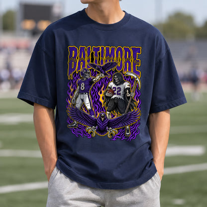 Baltimore Football Graphic T Shirt - Vintage American Football Fan Shirt