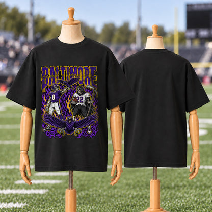 Baltimore Football Graphic T Shirt - Vintage American Football Fan Shirt