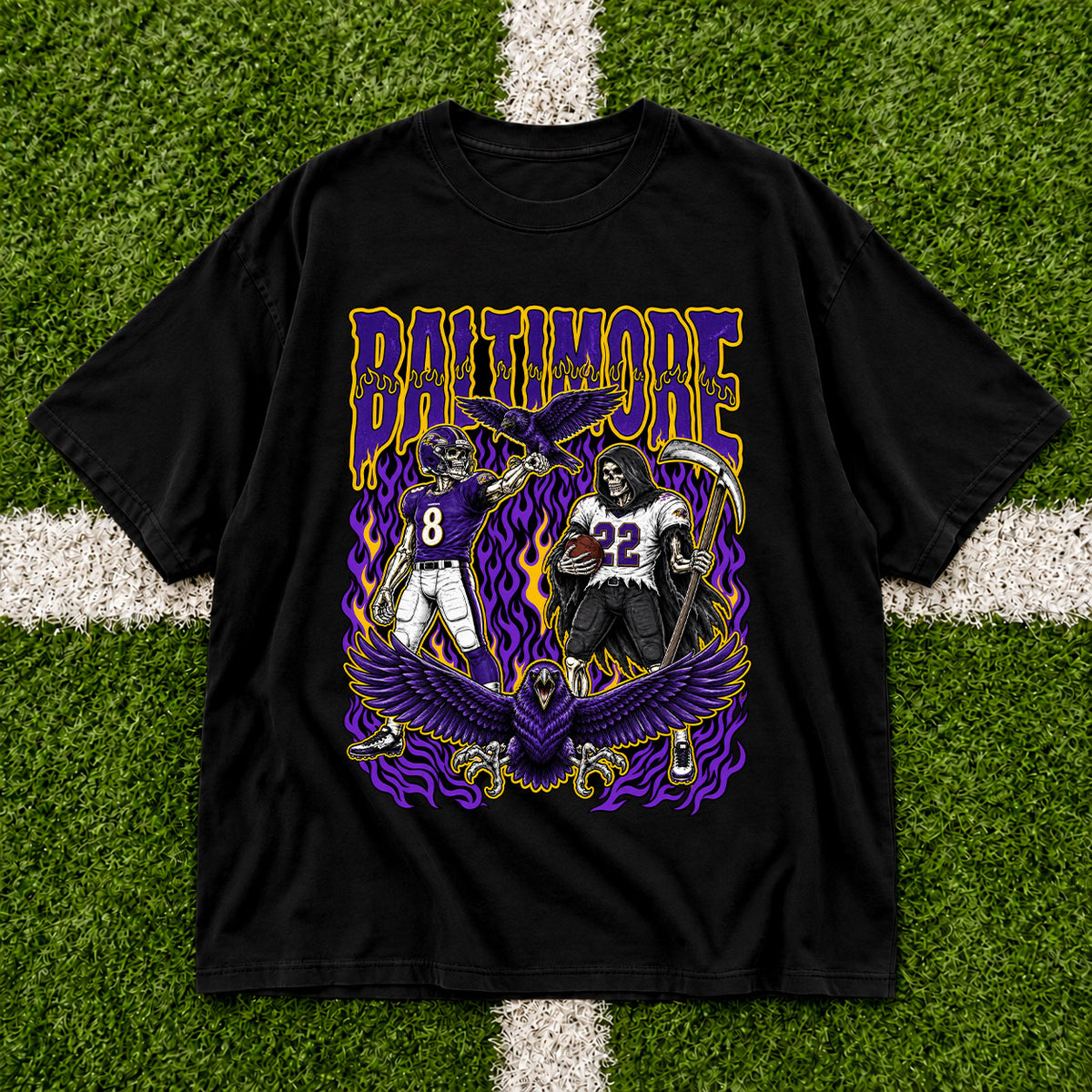 Baltimore Football Graphic T Shirt - Vintage American Football Fan Shirt