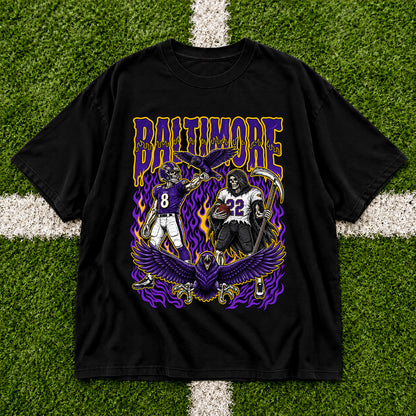 Baltimore Football Graphic T Shirt - Vintage American Football Fan Shirt