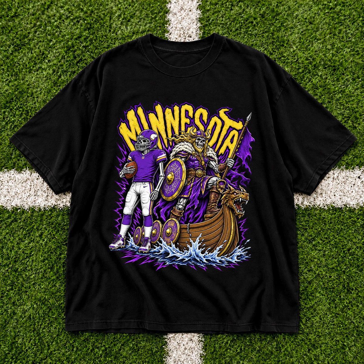 Minesota Football Graphic T Shirt - Vintage American Football Fan Shirt