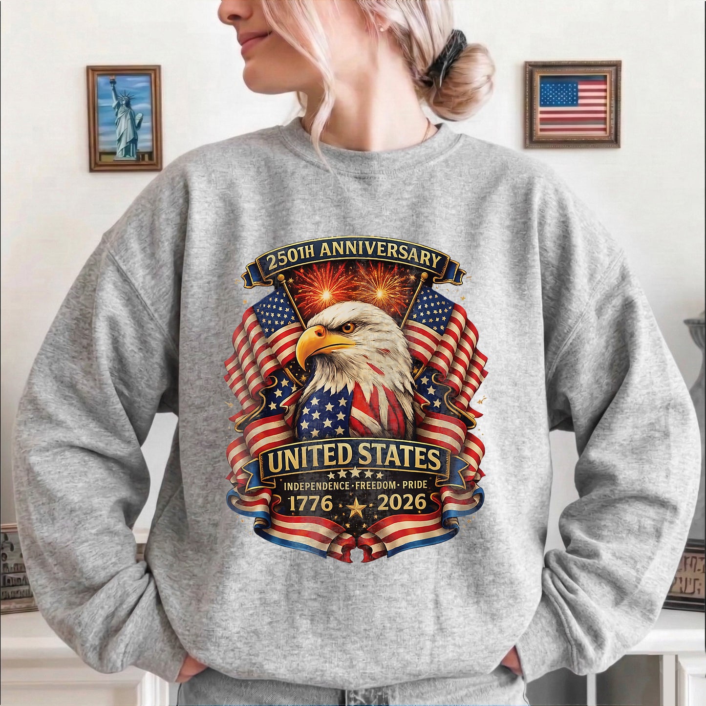 USA Independence 250th Anniversary 1776 2026 Patriotic Eagle