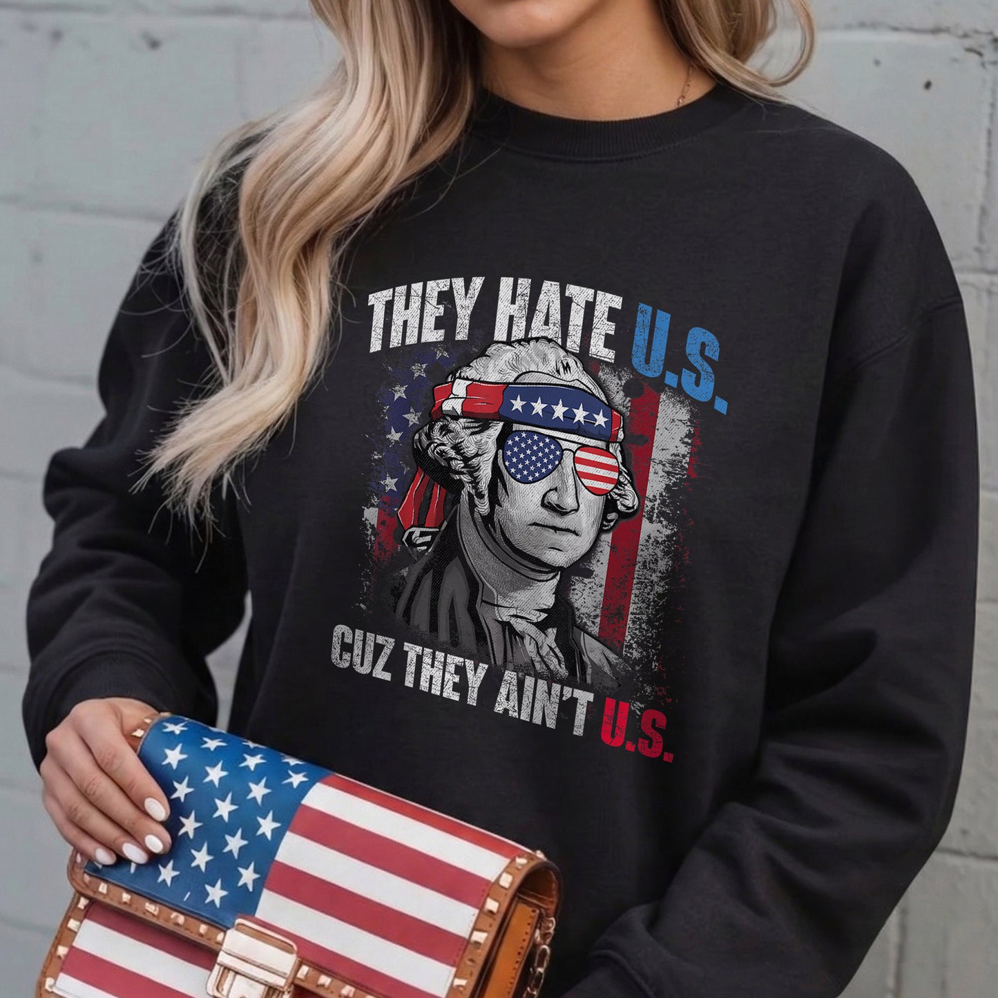 250th They Hate Us Cuz They Ain't Us USA American Flag