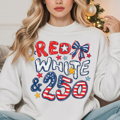 Red White 250th Coquette Bow - America's 250th Anniversary Shirt