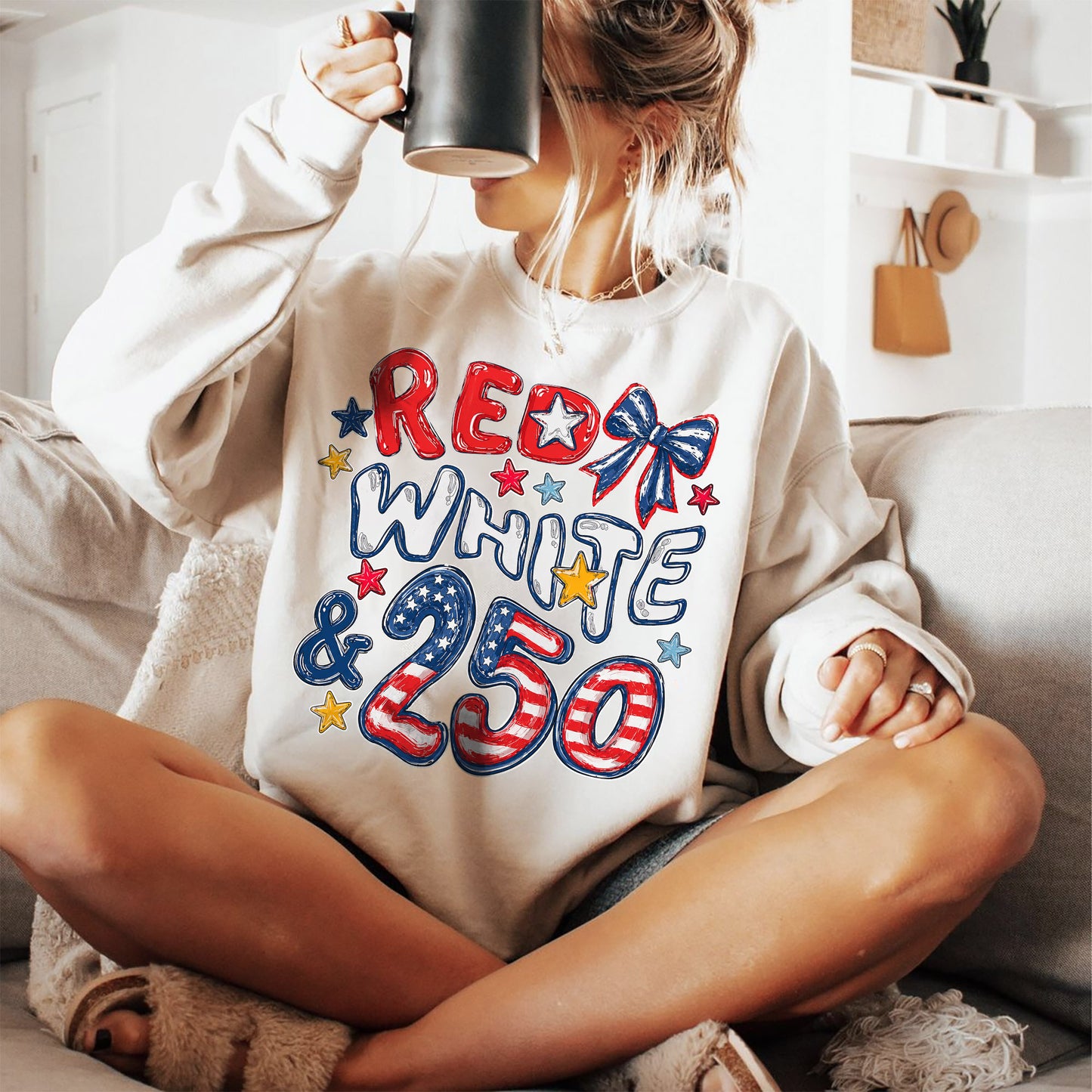 Red White 250th Coquette Bow - America's 250th Anniversary Shirt