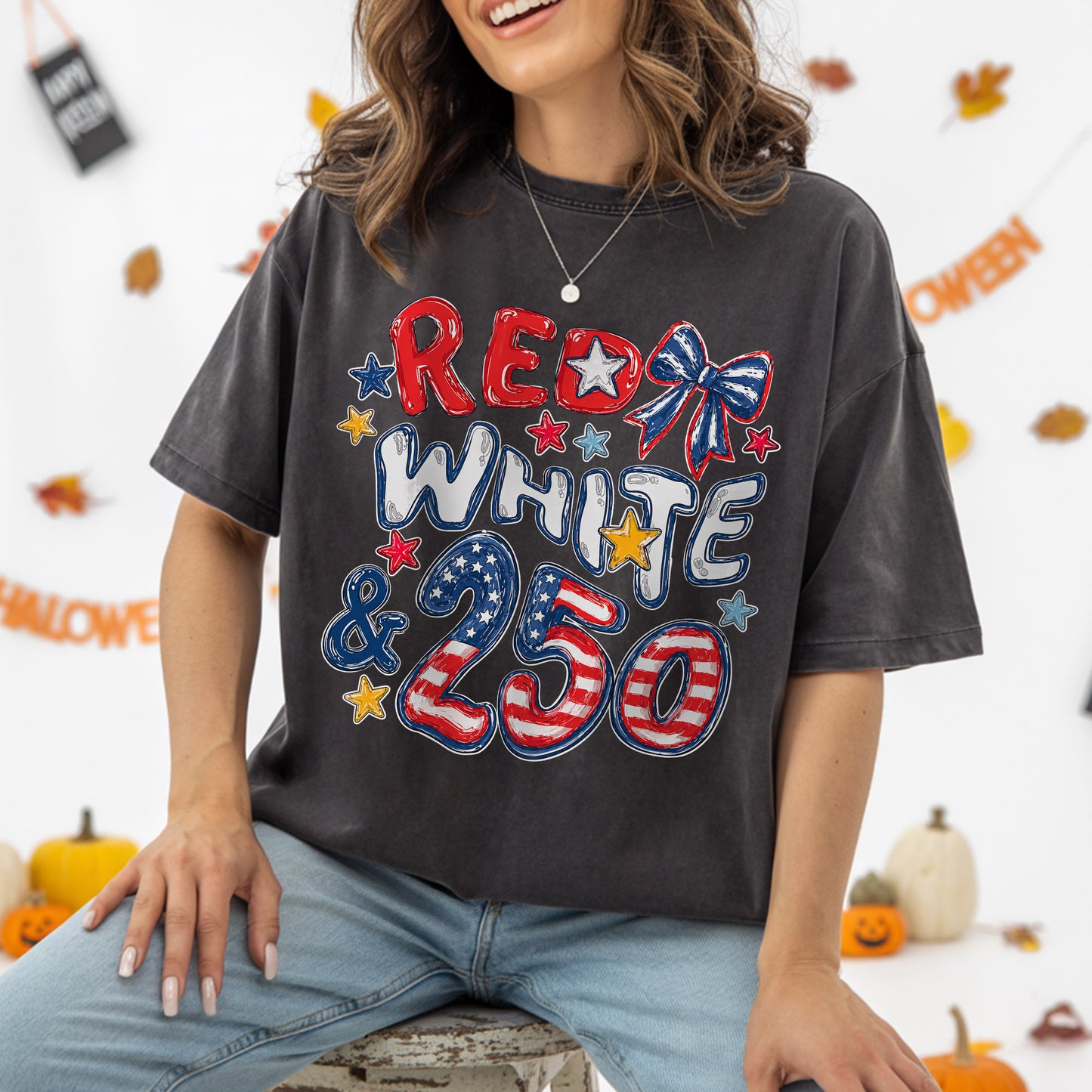 Red White 250th Coquette Bow - America's 250th Anniversary Shirt