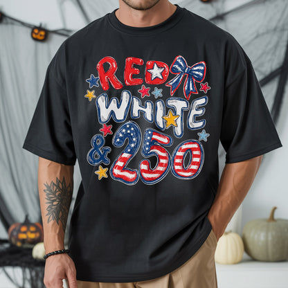 Red White 250th Coquette Bow - America's 250th Anniversary Shirt