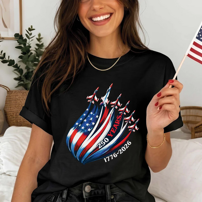 USA 250th Anniversary Shirt 1776–2026 – Patriotic American Flag Jet Unisex