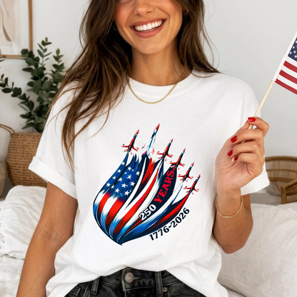 USA 250th Anniversary Shirt 1776–2026 – Patriotic American Flag Jet Unisex