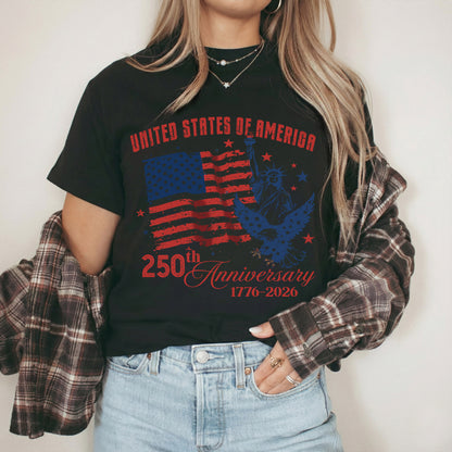 250th Anniversary Shirt Patriotic Vintage Flag 4th of July Independence