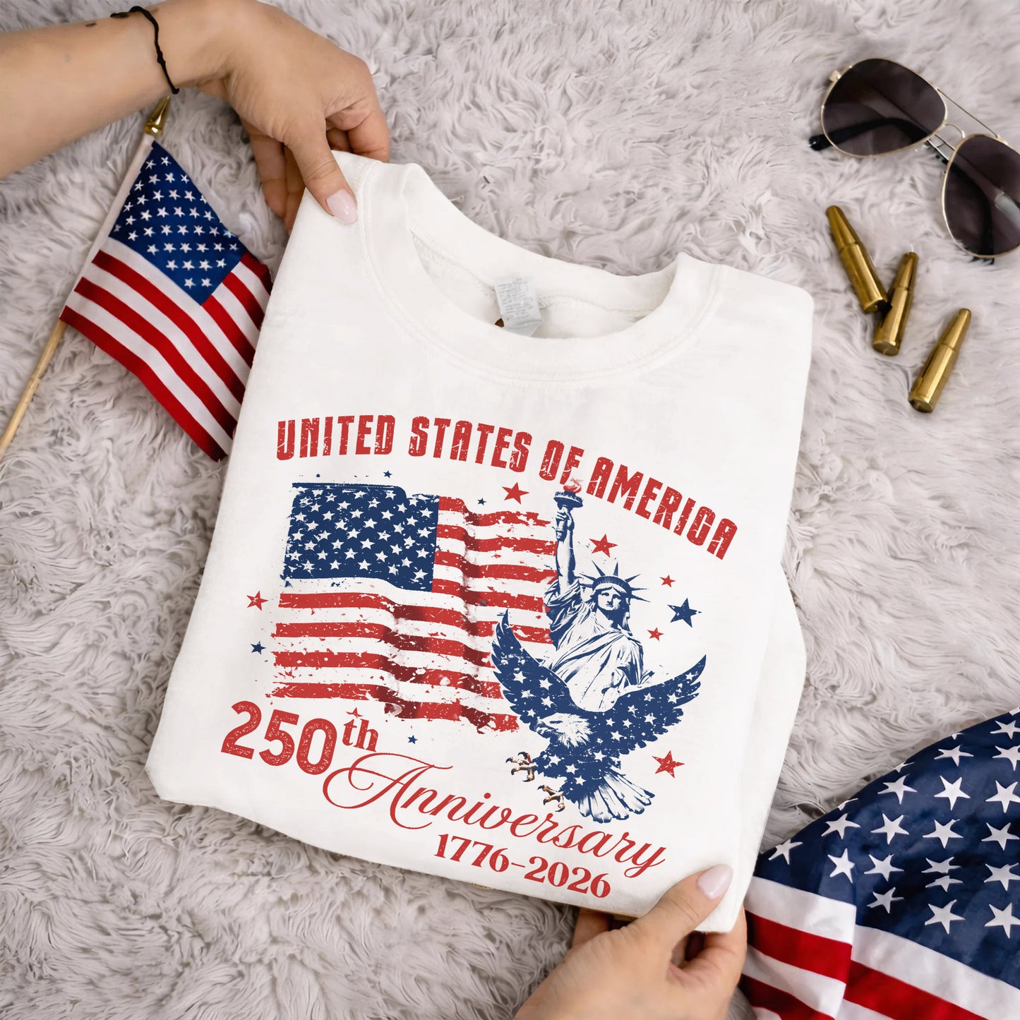 250th Anniversary Shirt Patriotic Vintage Flag 4th of July Independence