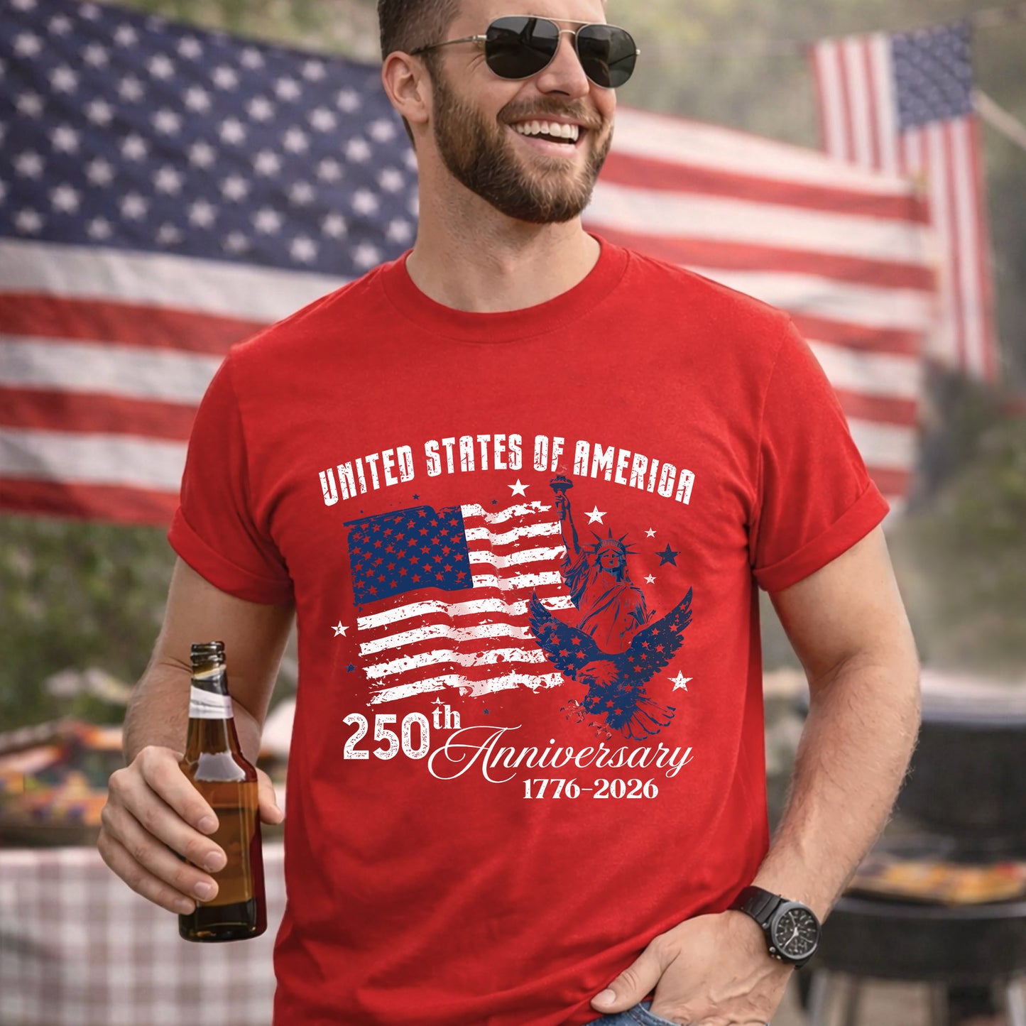 250th Anniversary Shirt Patriotic Vintage Flag 4th of July Independence