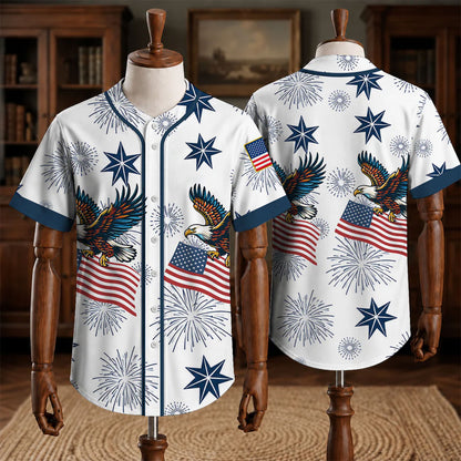 Patriotic Eagle 250th Anniversary Baseball Jersey Shirt, 1776-2026 Patriotic USA Jersey