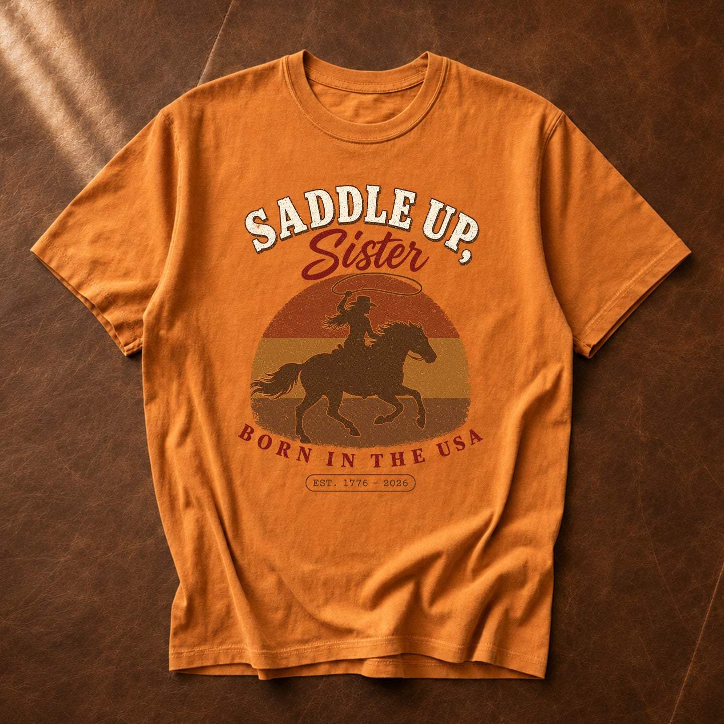 Saddle up Sister Born in the USA, America Semiquincentennial Comfort Colors Shirt