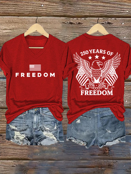 Women's Casual Two-side Printed Short-Sleeve T-Shirt