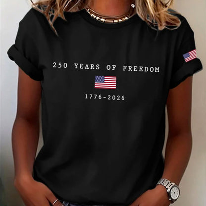 Women's America Flag Print T-shirt