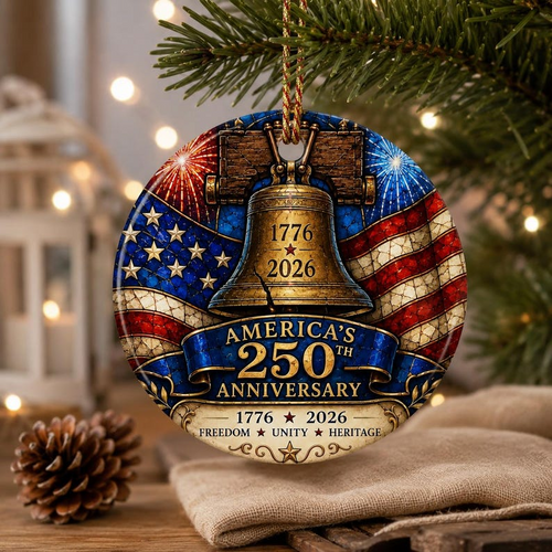 250 Anniversary Christmas Ceramic Ornament