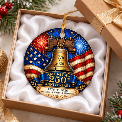 250 Anniversary Christmas Ceramic Ornament