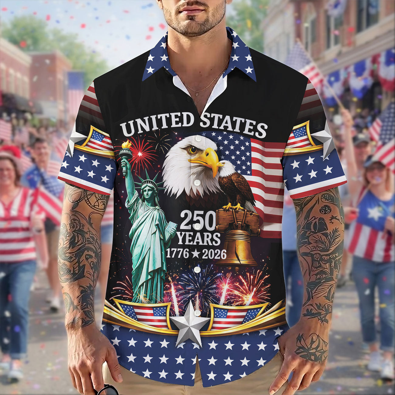 250th Anniversary Of USA Independence Day Holiday Hawaiian Shirt