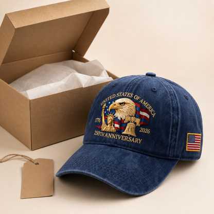 American 250 Years Anniversary Patriotic Eagle Liberty Cap